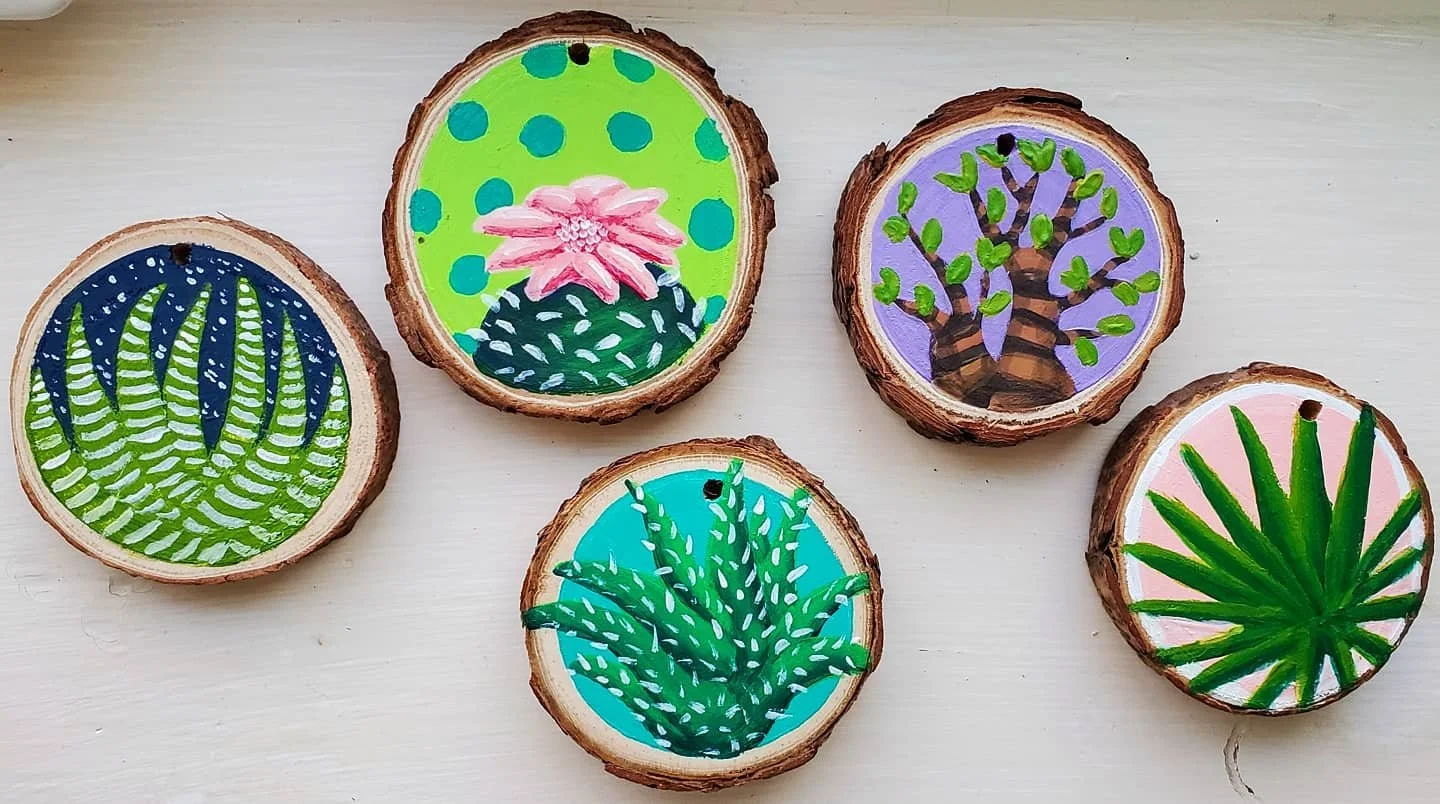 Cacti & Succulent Ornaments
acrylic on wood
2020