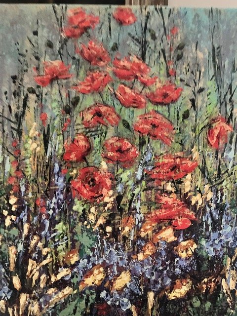 Boudeaux, Sandra, "Poppies",  acrylic,  12 X 16. $300