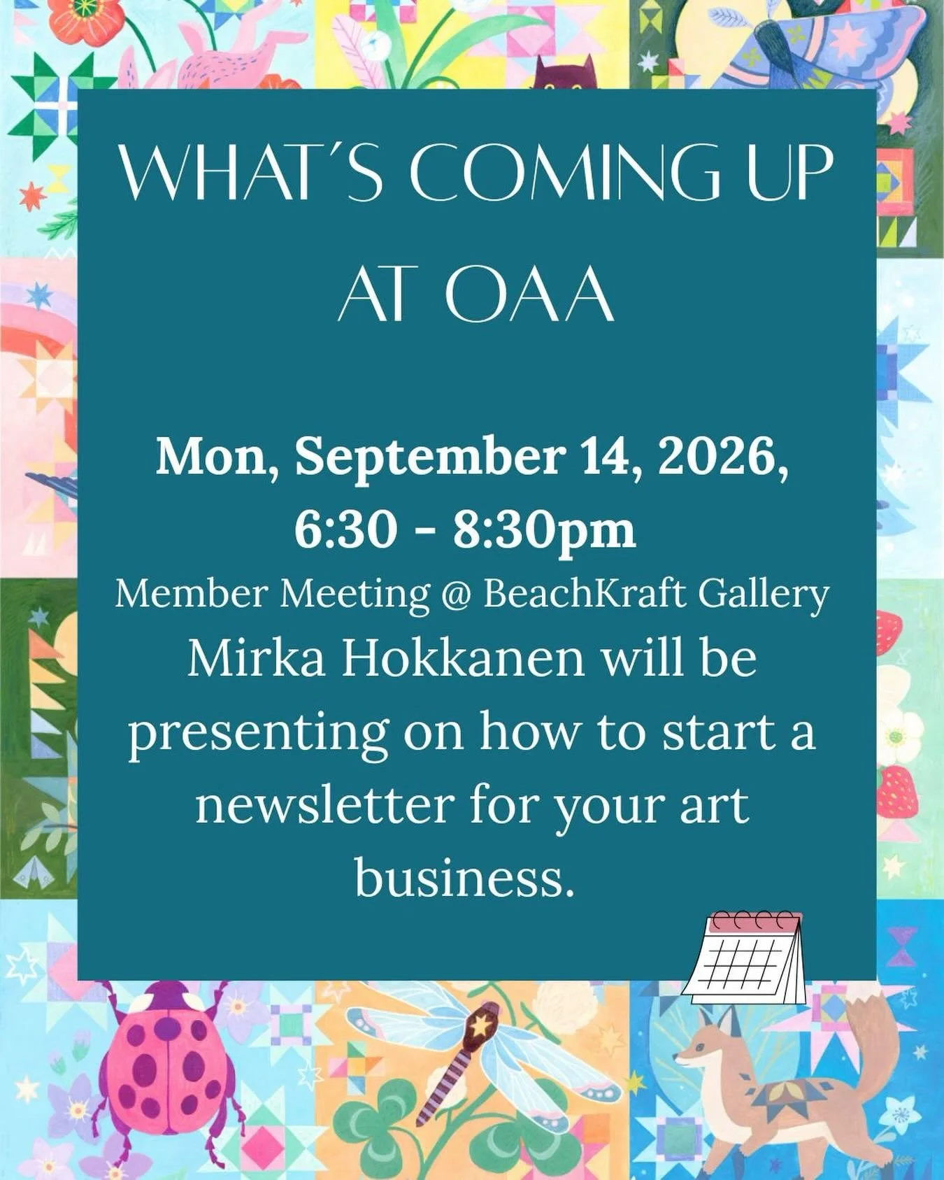 Mark your calendars! 

Our next Member Meeting is coming up on September 14th, during which Mirka will be back to go over the basics of how to start a newsletter using the affordable and easy interface from EmailOctopus.com. 

Mirka will share how sh
