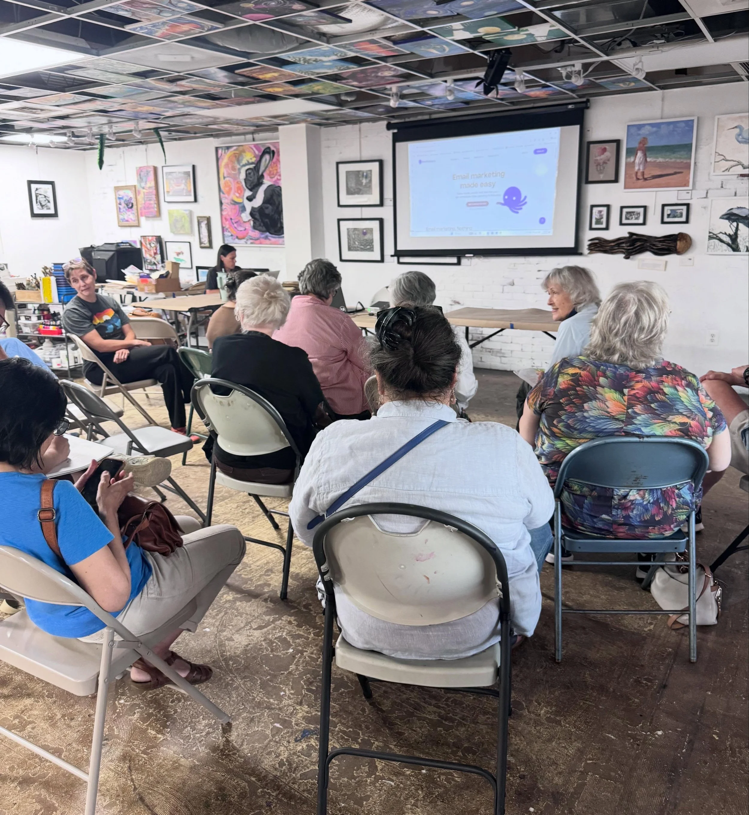 It was great to see everyone who was able to make last night&rsquo;s member meeting! 

Big thanks to Mirka for her presentation on using email newsletters to support connecting your art to your audience. 

Stay tuned for more updates on exhibition op