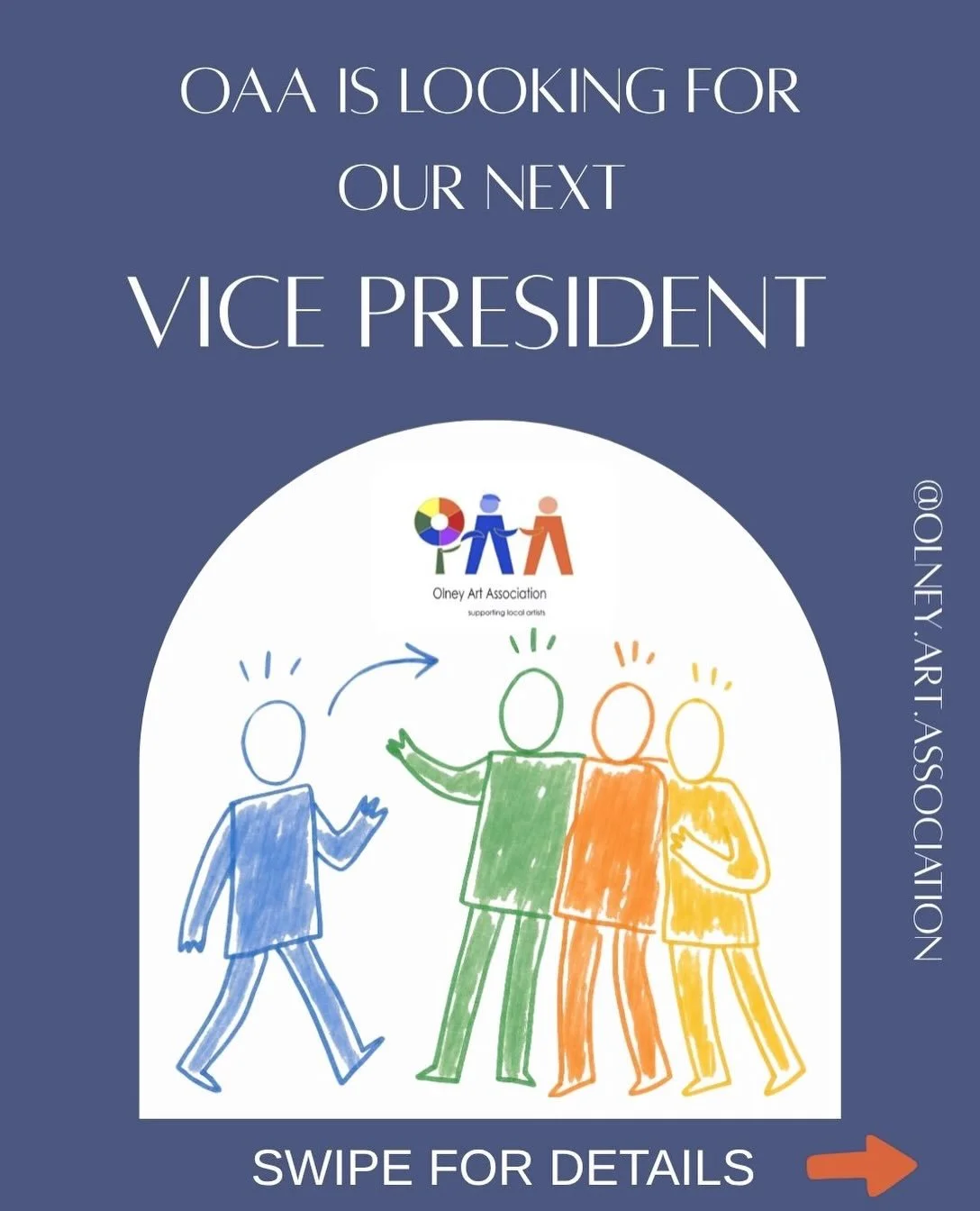 OAA is looking for someone to join our board as our new Vice President! 

Swipe through to read more about the role and how to be in touch if you&rsquo;re interested!

Board members play a vital role in shaping OAA and our space in the art community.