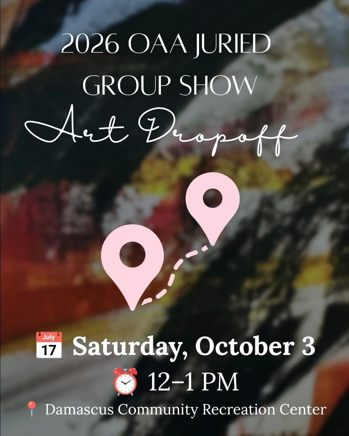 We are looking forward to seeing everyone&rsquo;s work come together this upcoming weekend for our 2026 OAA Annual Juried Show at the Damascus Community Recreation Center.

If you had a piece accepted into the show, please plan to drop off between 12