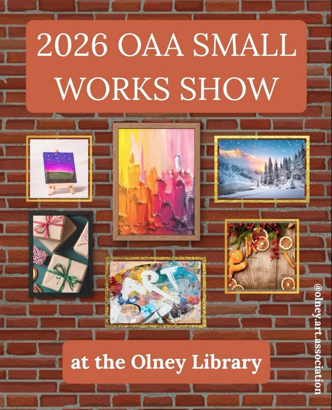 One of our annual traditions is back! The Olney Art Association is partnering with the Olney Library for our holiday Small Works Show, featuring original artwork and prints by local artists.

📍 Olney Library
📅 November 18, 2026 &ndash; January 13, 