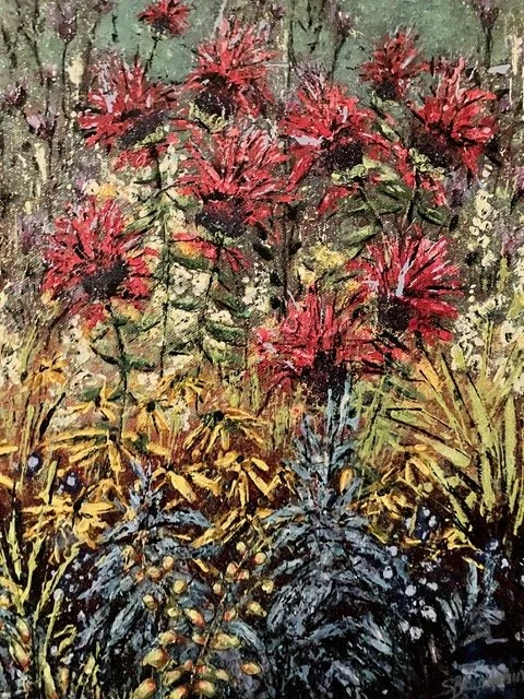 Bourdeaux, Sandra, "Balm for Bees", acrylic, 11x14", $350