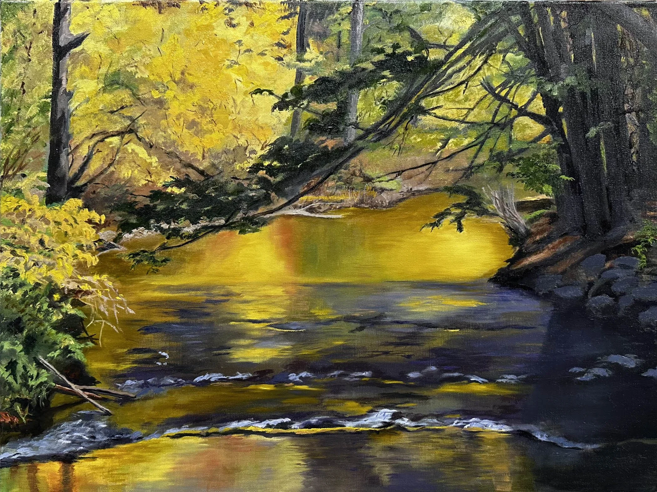 Myers, Lori, "Reflected Gold", oil on canvas, 16 x 20"
