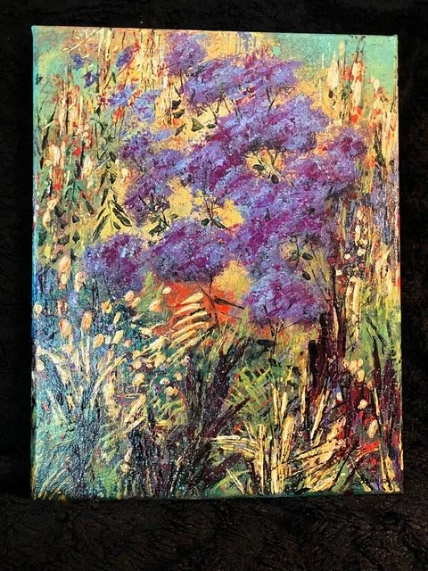 Bourdeaux, Sandra, "Purple Phlox". acrylic,  11X 14,  $300.