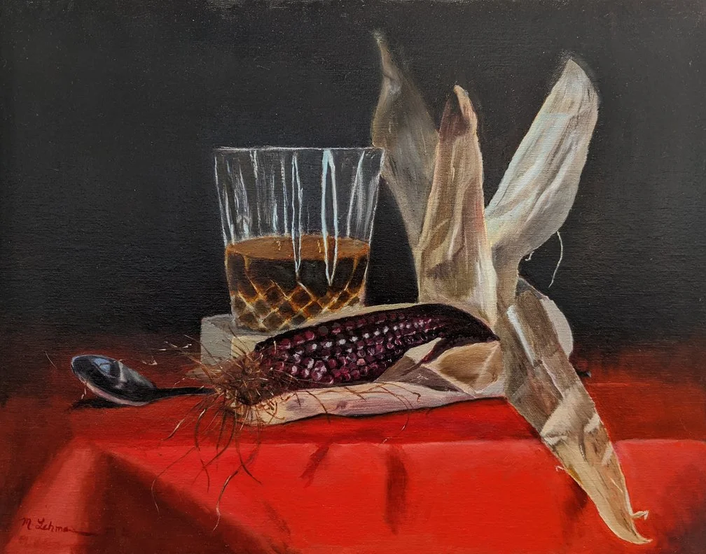 Lehman, Margo  "Farm to Table Bloody Red", oil on linen, 11 x 14", $565