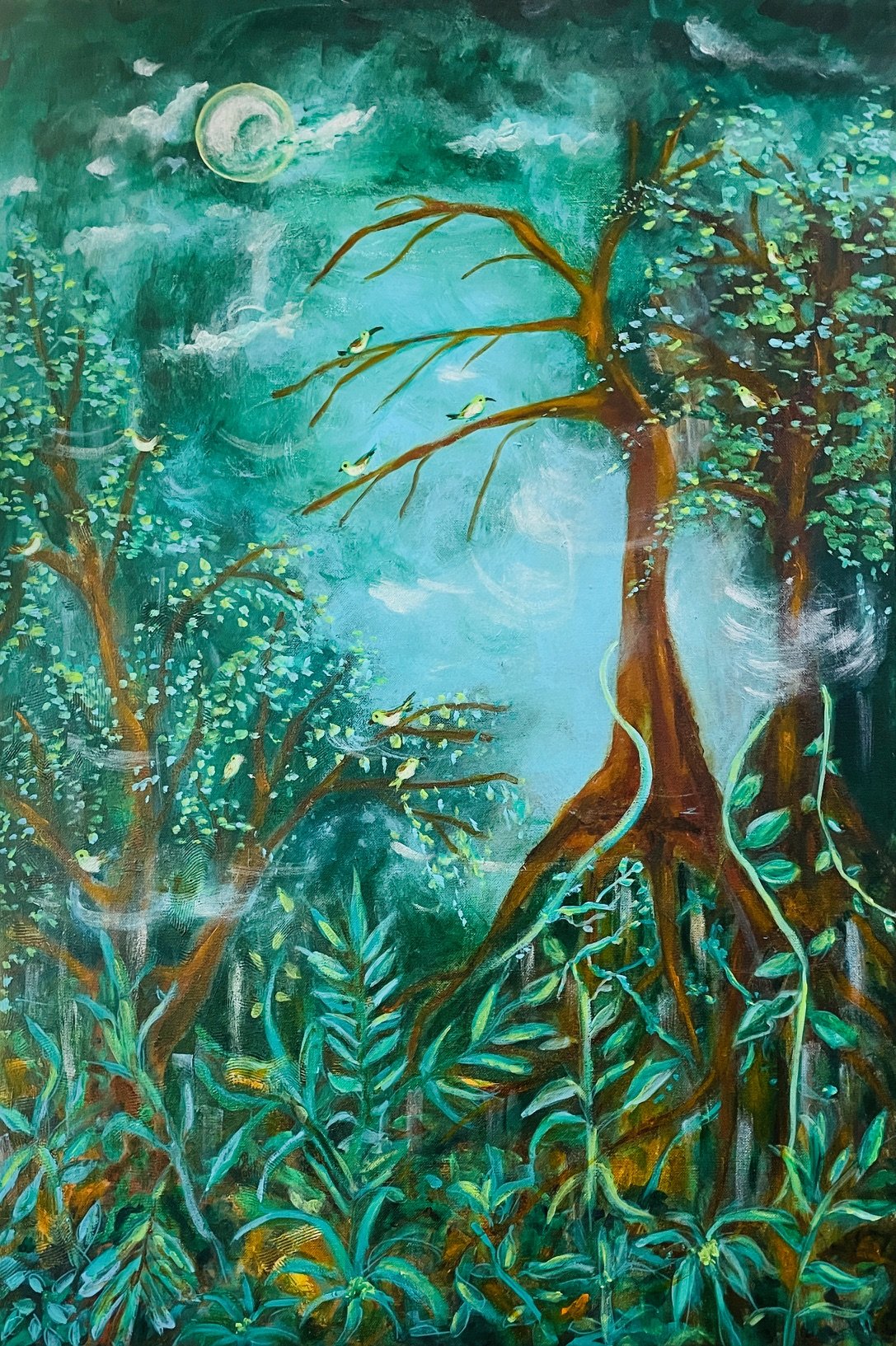 Becton, Sheila, "Whispers of Mother Night", oil, 24x36", $850