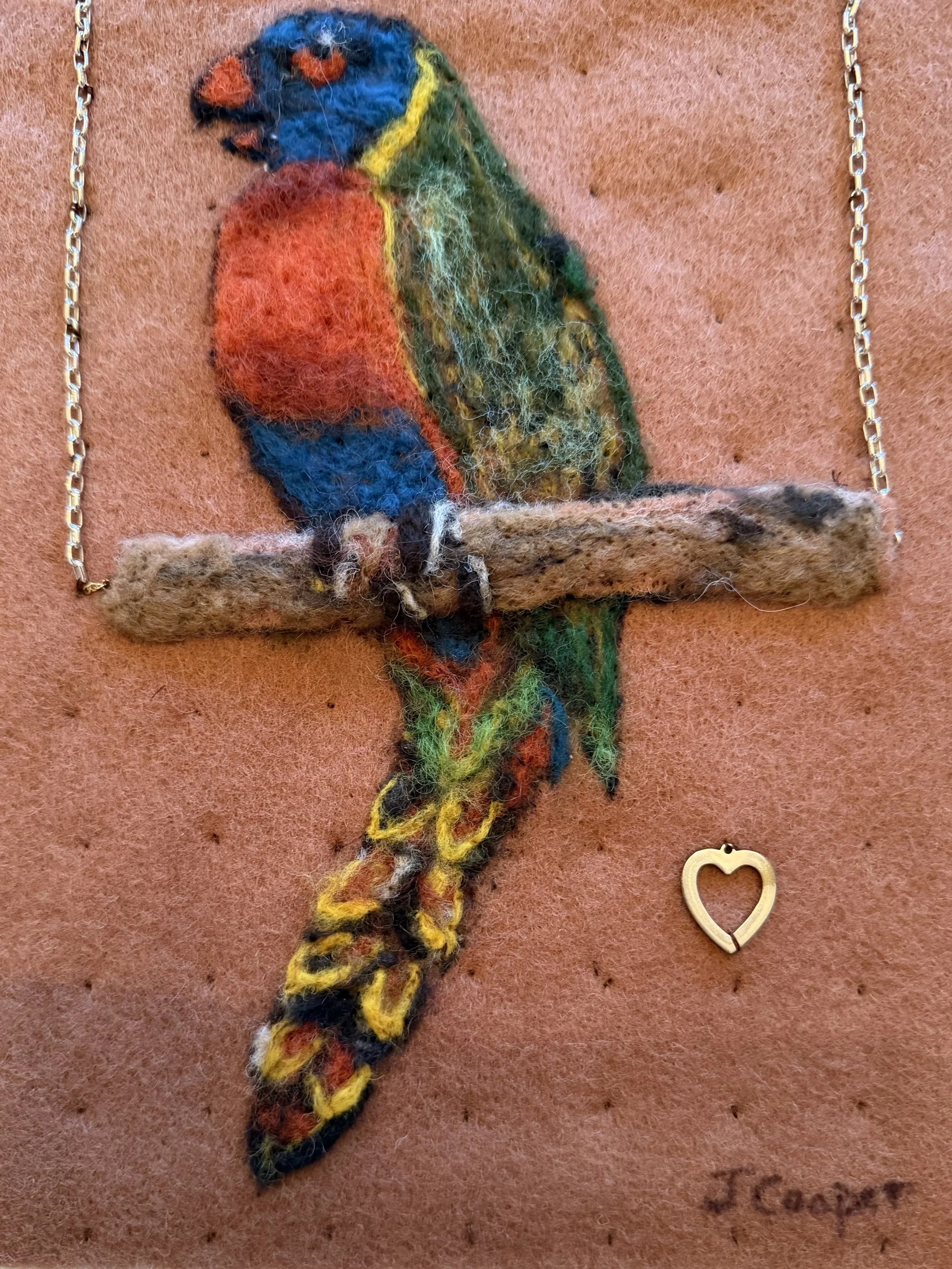 Cooper, Jean, "Parrot", wool felt, 15 x 12, $125