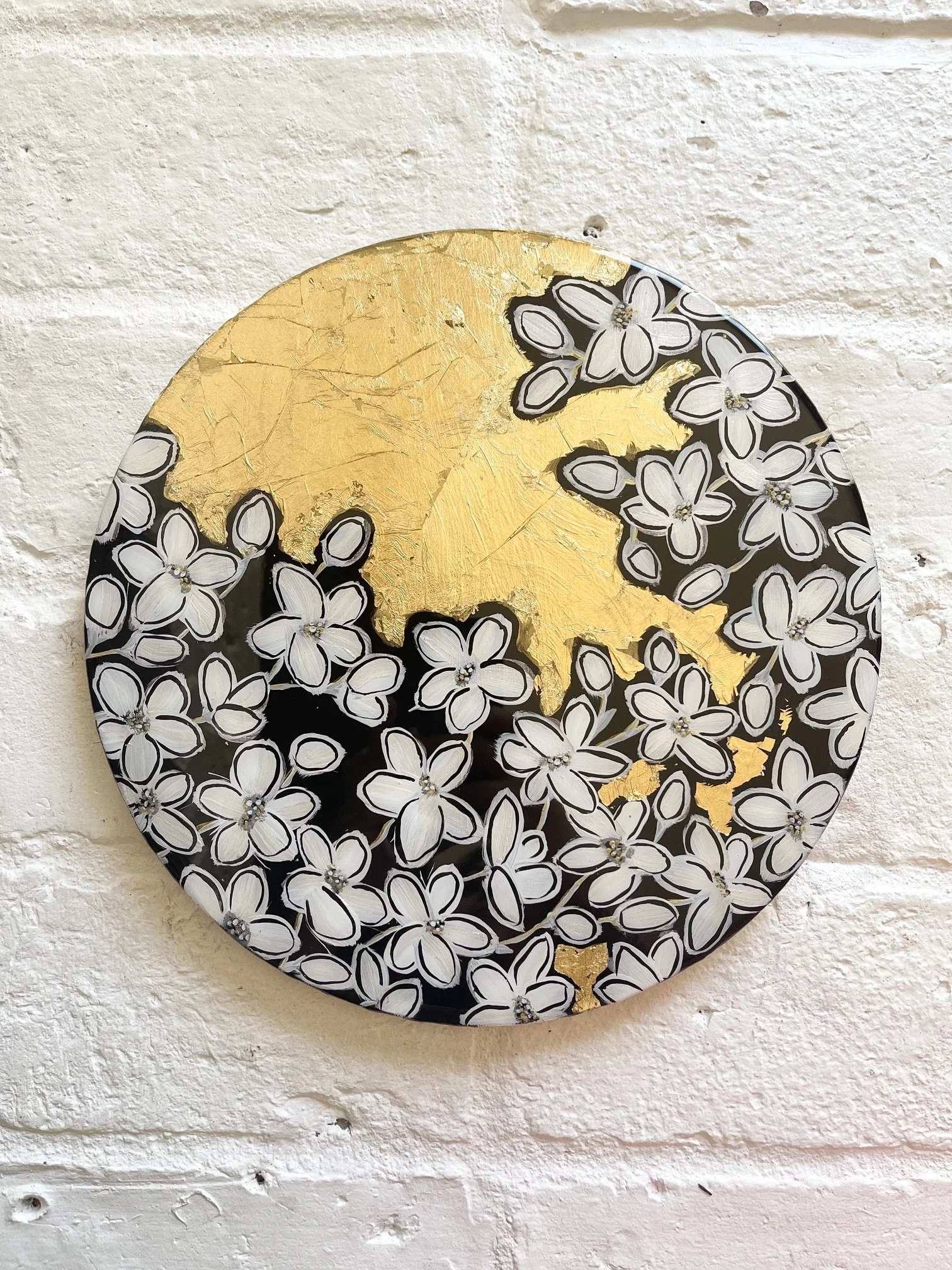 Malhotra, Archa, "Shimmer & Shine", acrylic & resin on wood, 12x12", $300