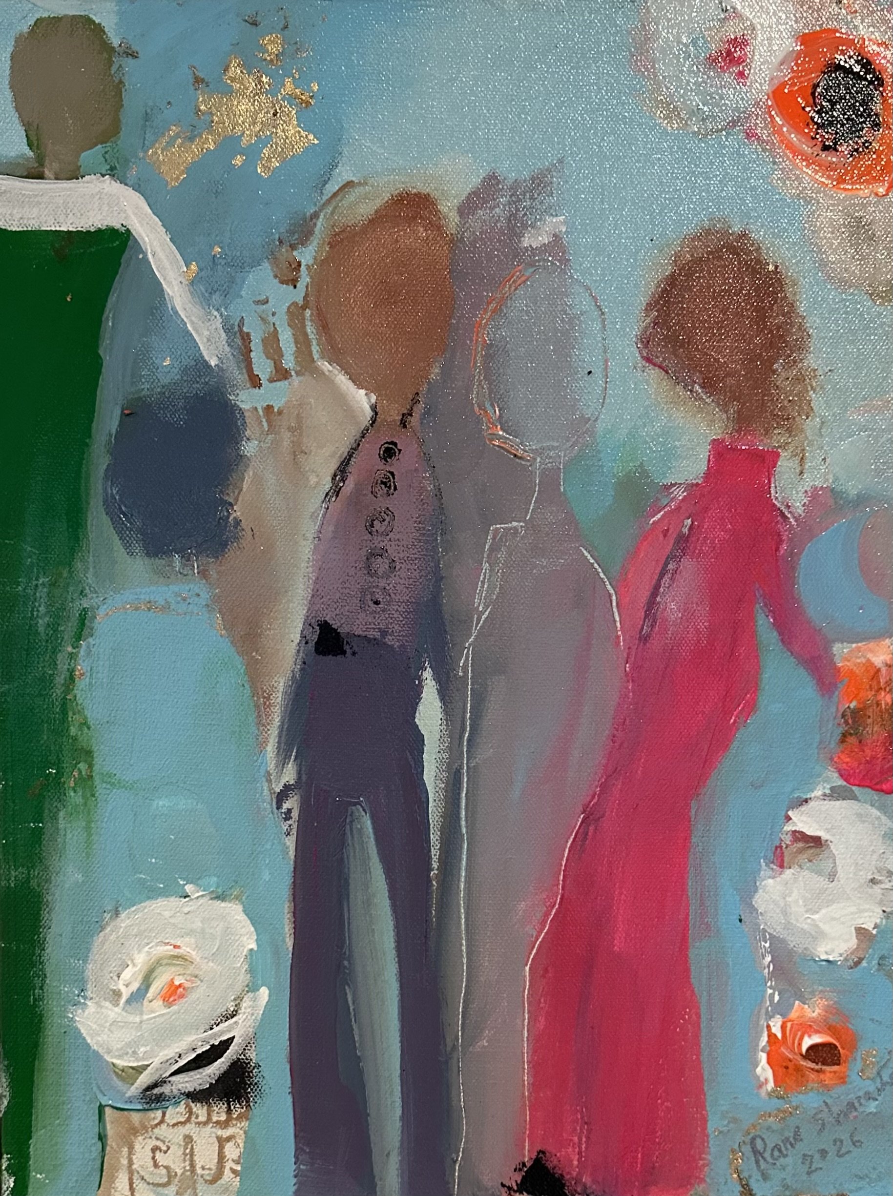 Alsharaiha, Rana, "The Social Circle", acrylic, 18 x 12", $450