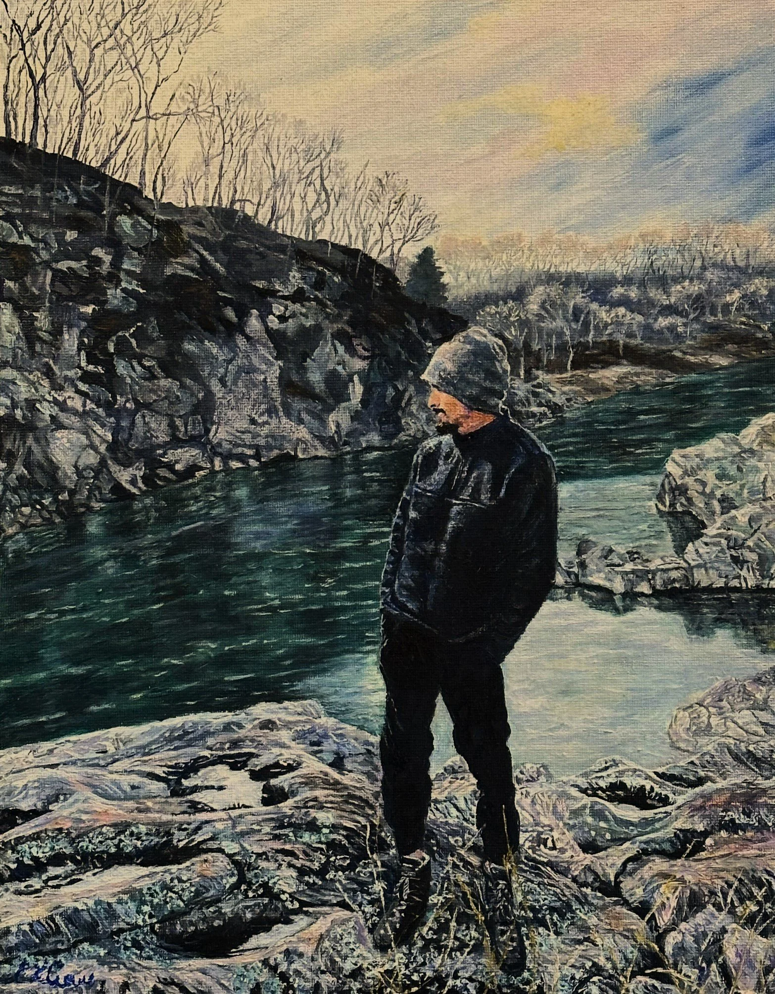 Crowe, Eileen, "A Chill in the Air", oil on canvas, 14x11", $650