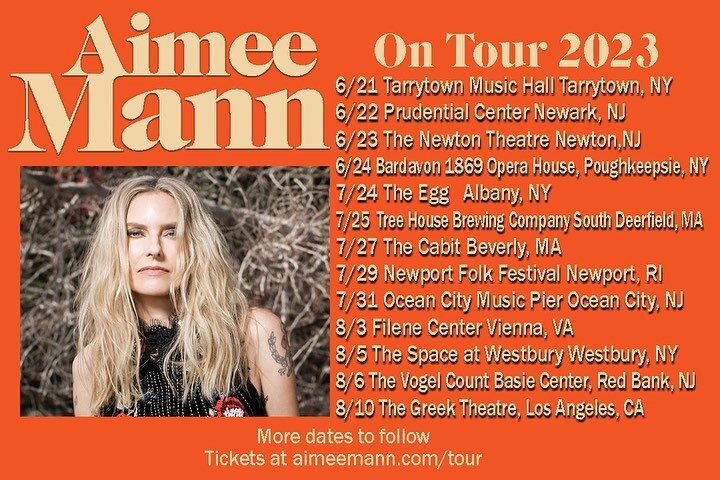 Looking forward to a bunch of shows w/ @realaimeemann this summer! Mostly east coast, including @newportfolkfest and opening for @alanis, + we&rsquo;ll be at The Greek August 10 with @reginaspektor ! Hope to see some of you out there 🇺🇸