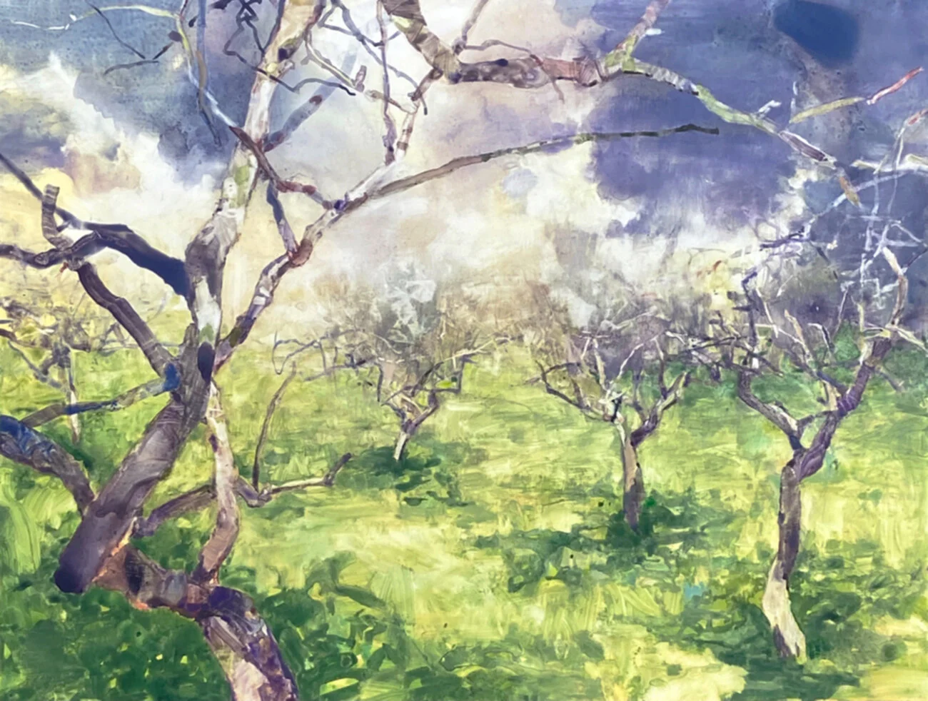 Kevin`s Orchard watermedia on Yupo 20x26 inches.jpg
