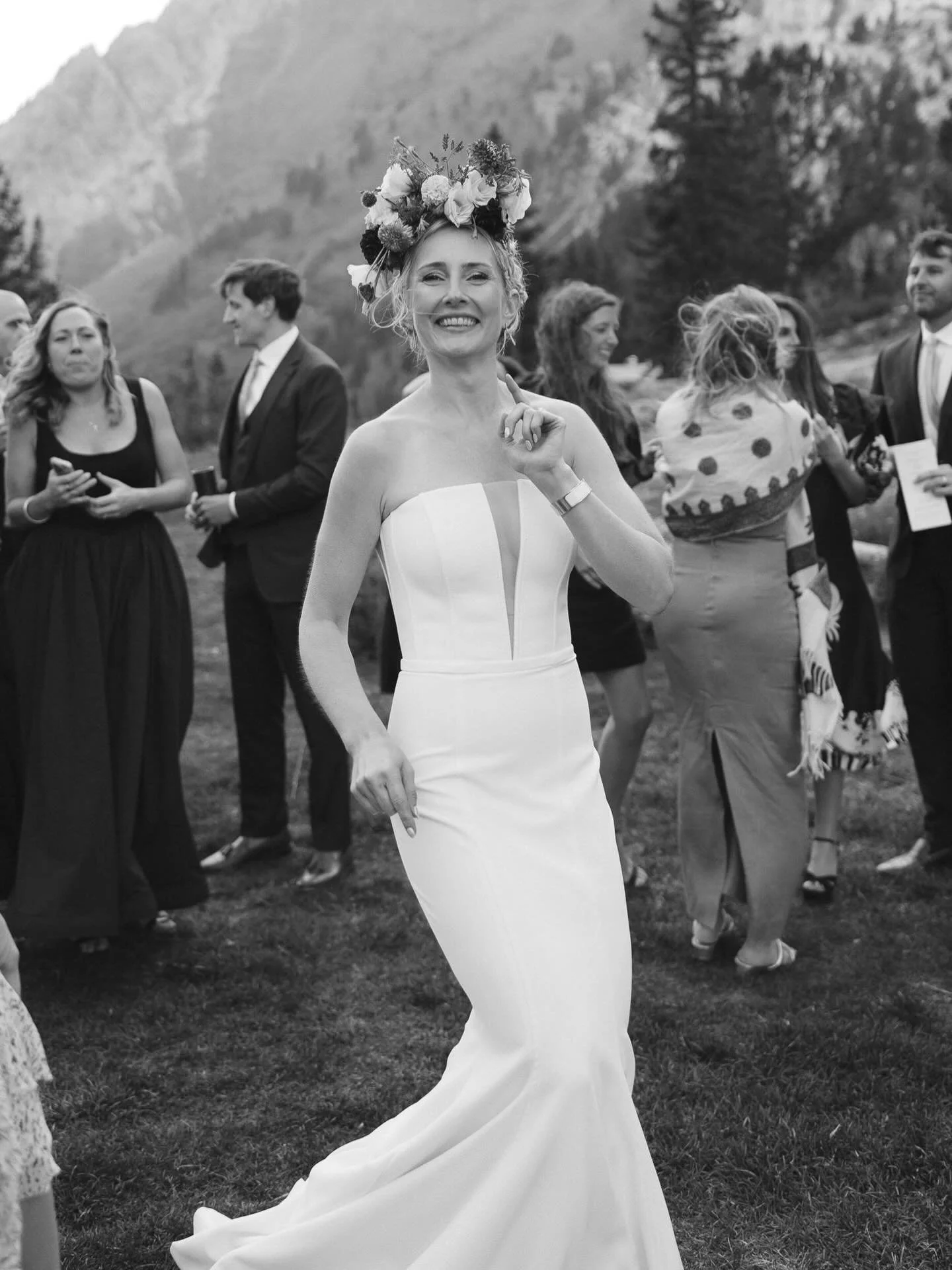 She wasn&rsquo;t expecting a photo, and I certainly wasn&rsquo;t planning on taking a portrait of the bride. I was simply observing and documenting her group of friends as they shared hugs and felicitaciones with her. Then she turned, and her genuine