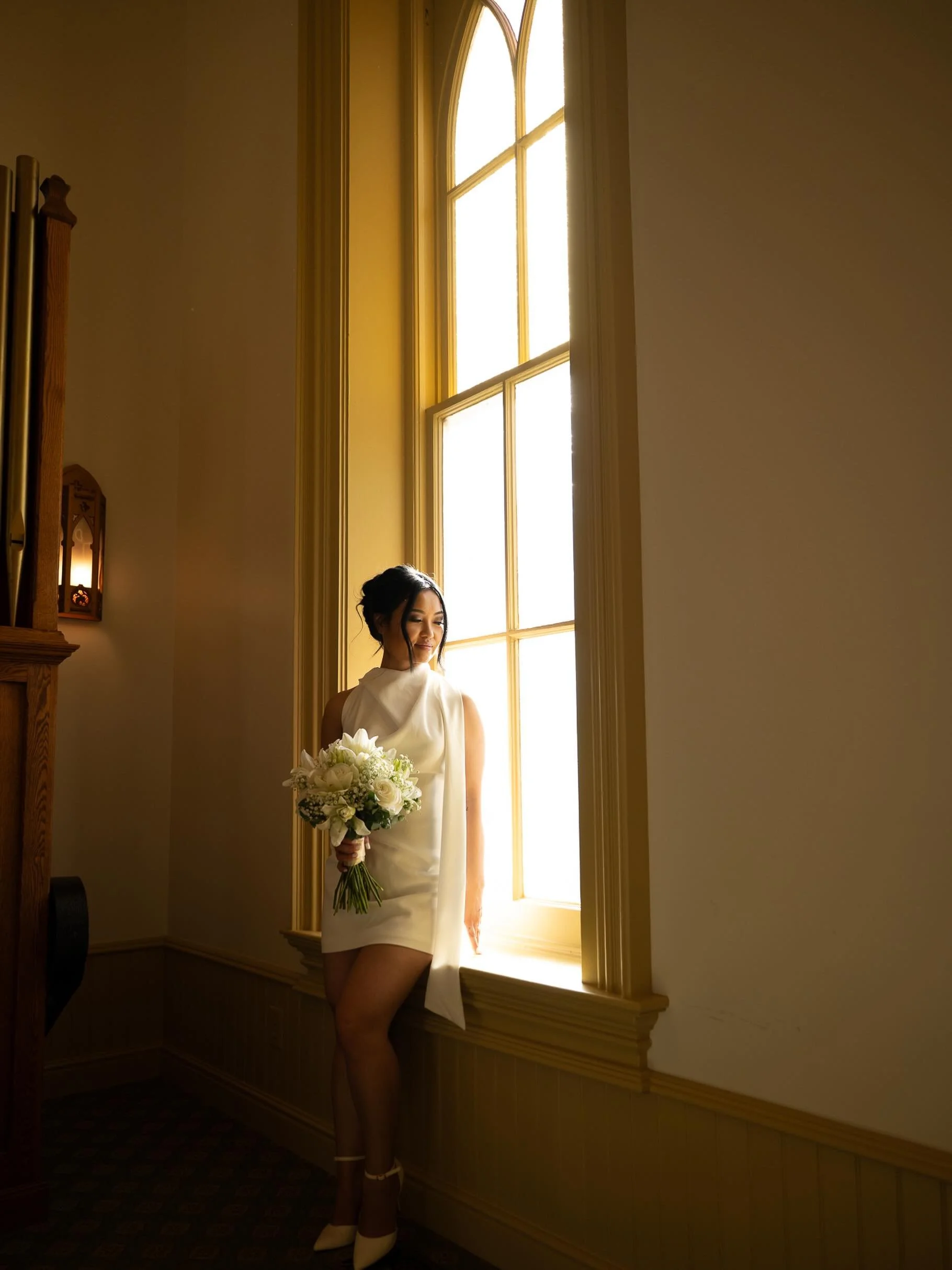 A moment for this beautiful bride and this yellow church that stole my heart.