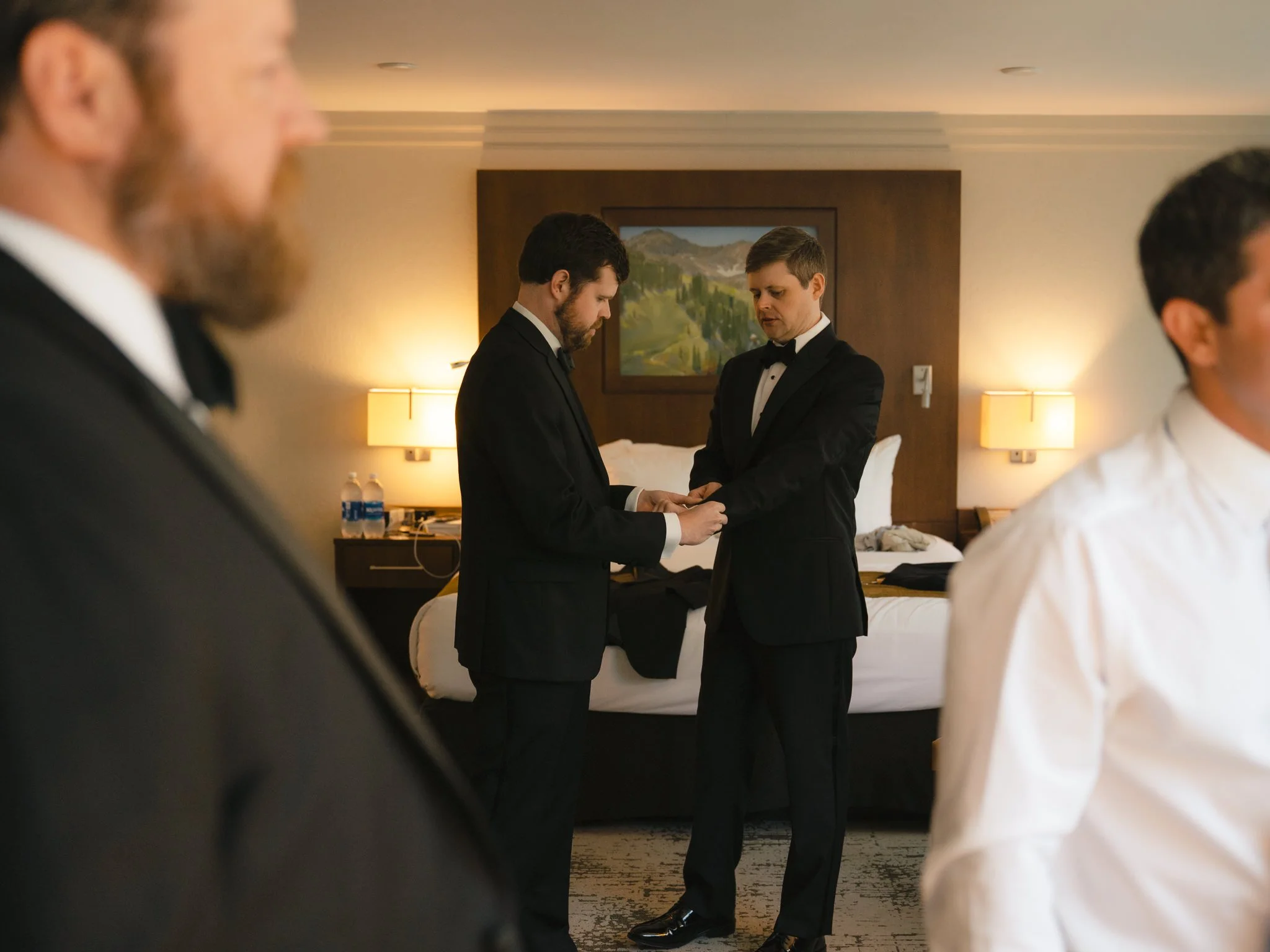 wedding groom getting ready