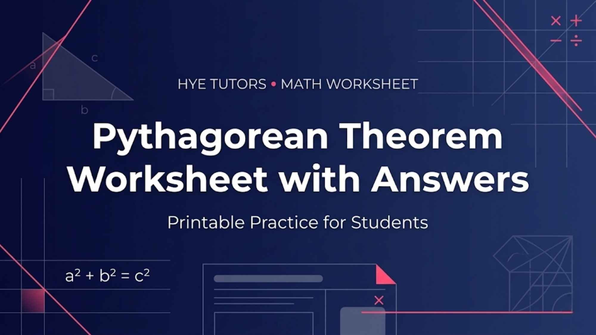 Pythagorean Theorem Worksheet