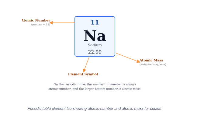 Atomic Number and Atomic Mass on the Periodic Table