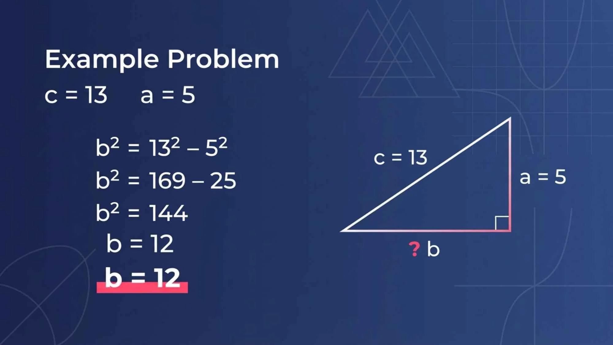 Example: Finding b with Real Numbers