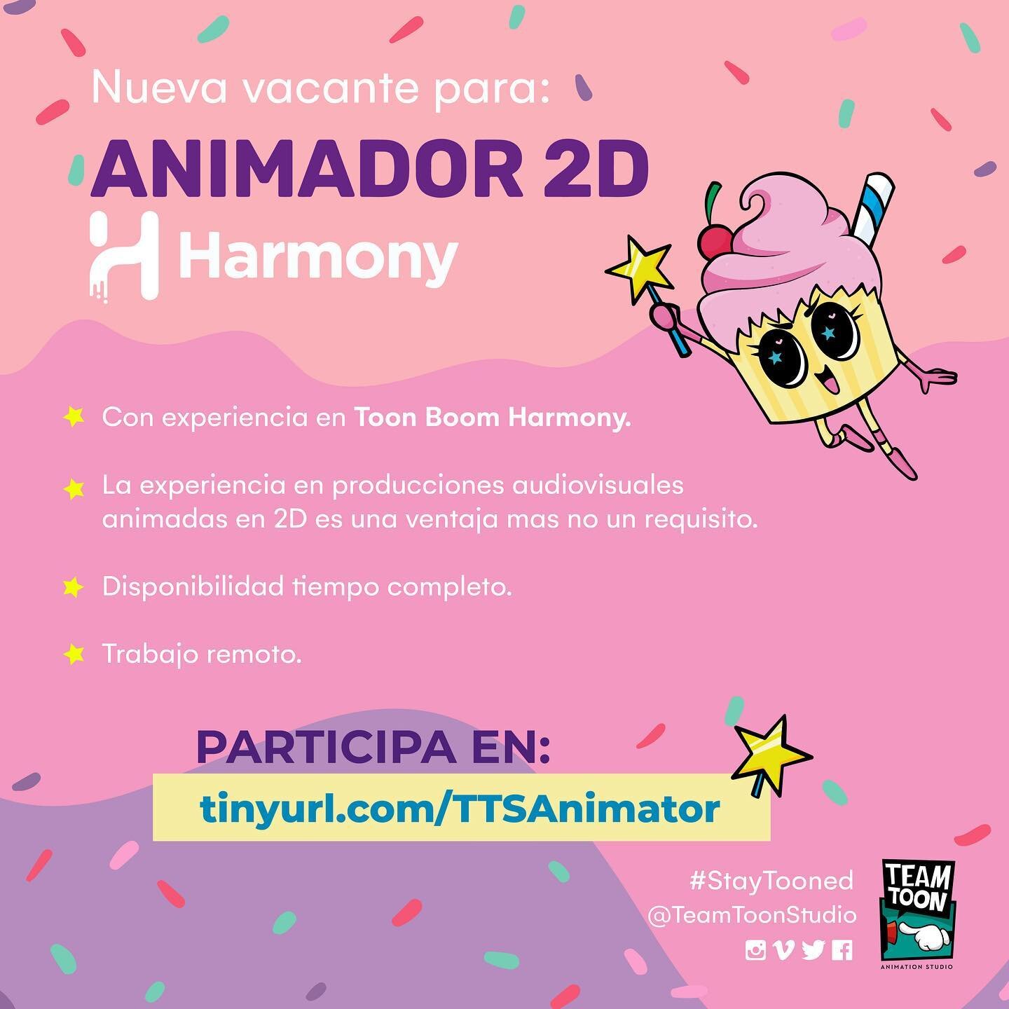 &iquest;Quieres hacer parte de nuestro equipo?

Buscamos animadores 2D con experiencia para una serie de TV.
Esta posici&oacute;n es disponible para trabajo remoto.
Post&uacute;late en tinyurl.con/TTSAnimator (en bio)

#animacion #animation #entry #c