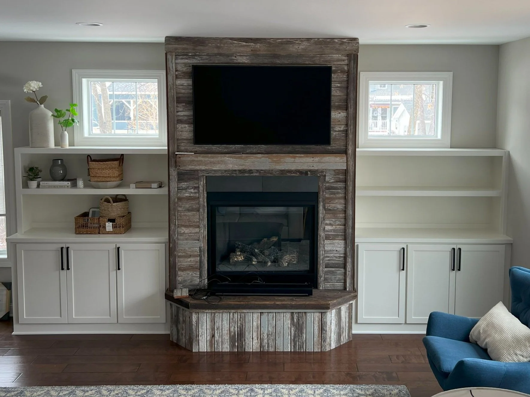 custom living room built-ins