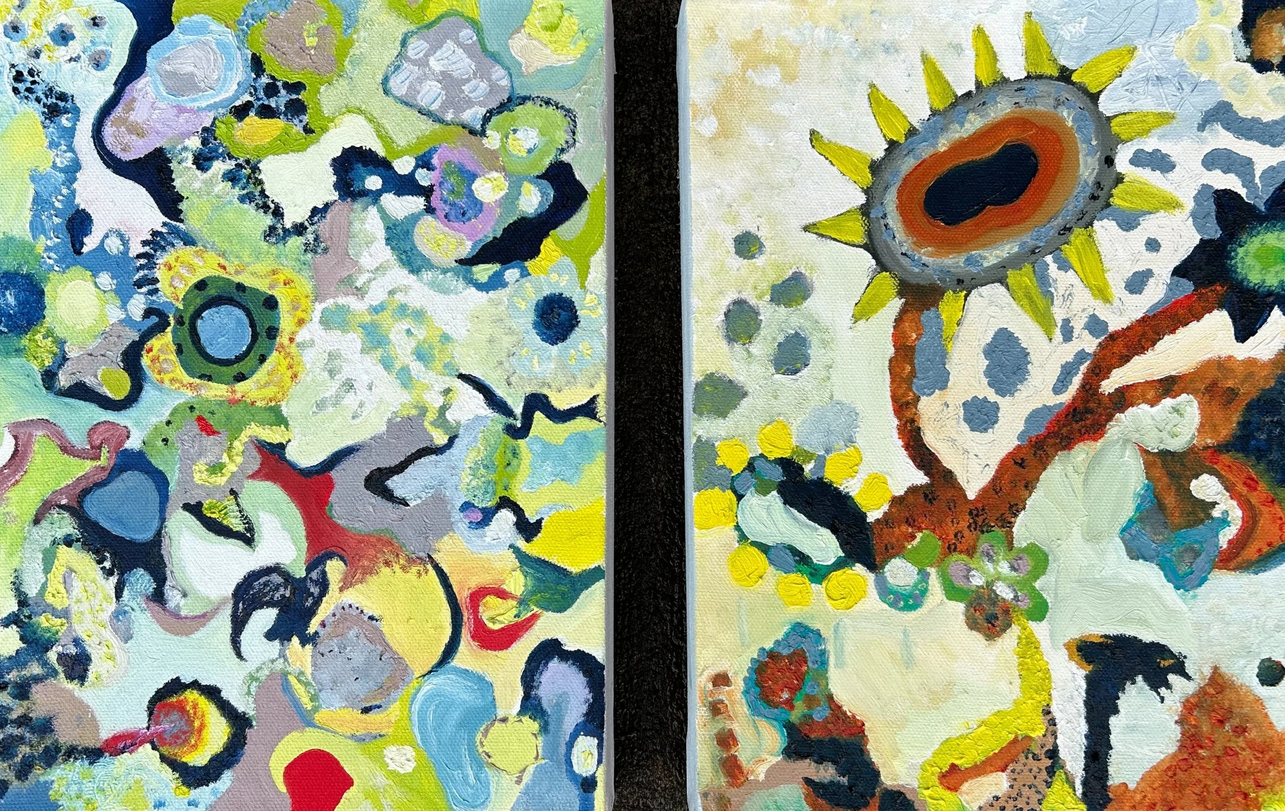 sold
"sisters"
oil on canvas 
8" x 10" each
