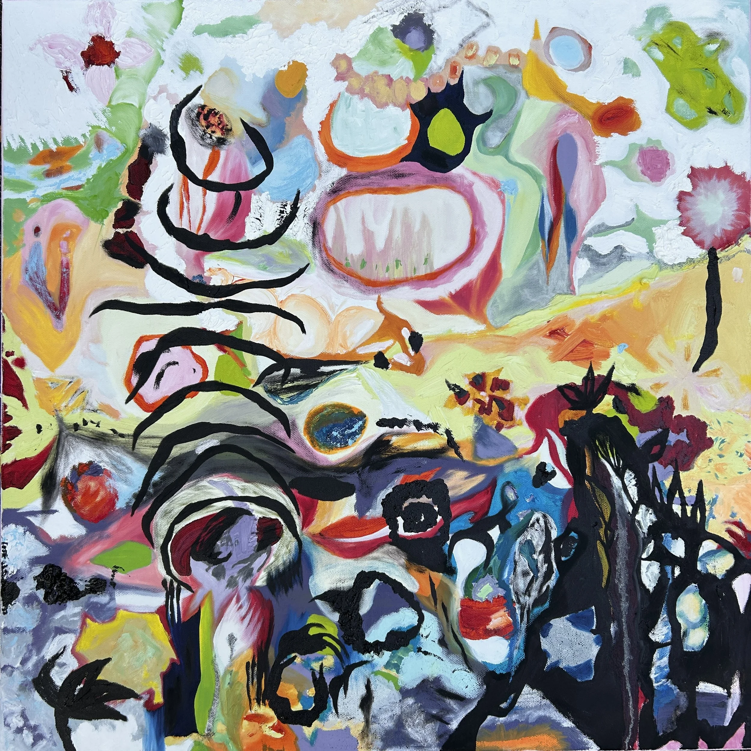 "dinner with the demons"
oil on canvas
24"x24"