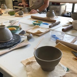 Tea bowls in progress.