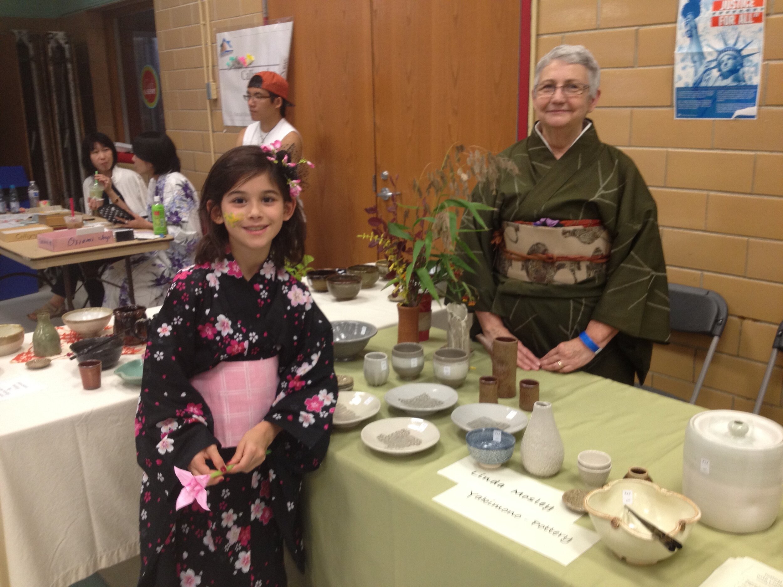 Exhibiting my tea ware, Aki Matsuri Festival, 2013