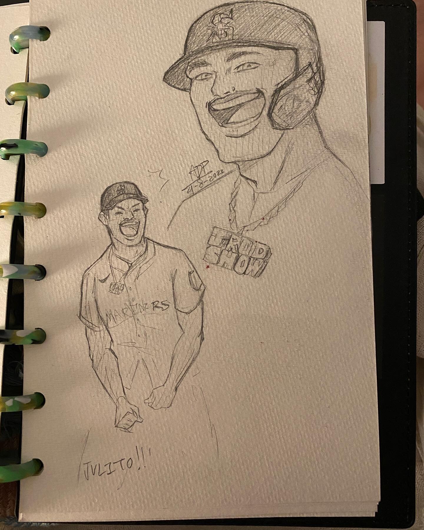 Julito, my boy, mi hijo, the absolute love of my life

(When I said I&rsquo;d hide in a corner and draw Julio for opening day I Was Not Kidding)

.
.
.
.
#gomariners #fanart #traditionalart #sketchbook #baseball