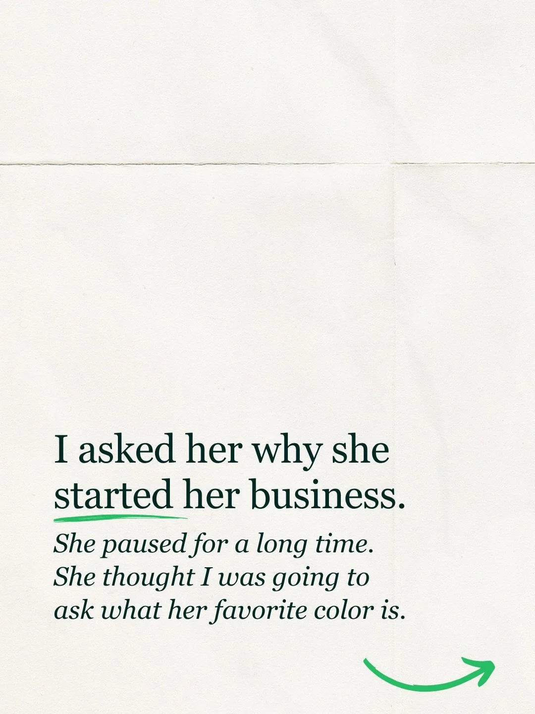 ⭐️ I&rsquo;m going to ask you why you started your business. And your answer and going to be threaded into every choice we make in your branding.

🫶🏻 Your color choices, fonts, imagery, messaging, logos, etc, all ties back to your goals, values, an