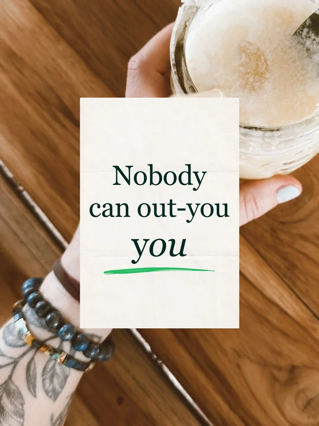 ⭐️Nobody can out-you you.
This is your super power for 2 main reasons.

Your competitors can have the same offer. Same pricing. Similar content. Aesthetics can even start to get borrowed. There is exactly one thing in your entire business they will n