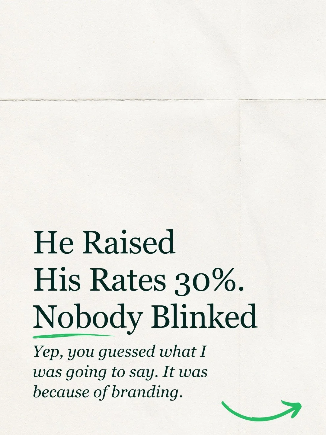 ⭐️He&rsquo;d been talking himself out of raising his prices for SEVEN years. One rebrand later he raised them 30%. Nobody blinked.

🫶🏻Before: every time he thought about raising rates, something held him back. His brand still looked bootstrapped. H
