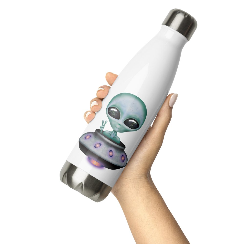 Alien 17 oz. Face Water Bottle - Metal - One Size