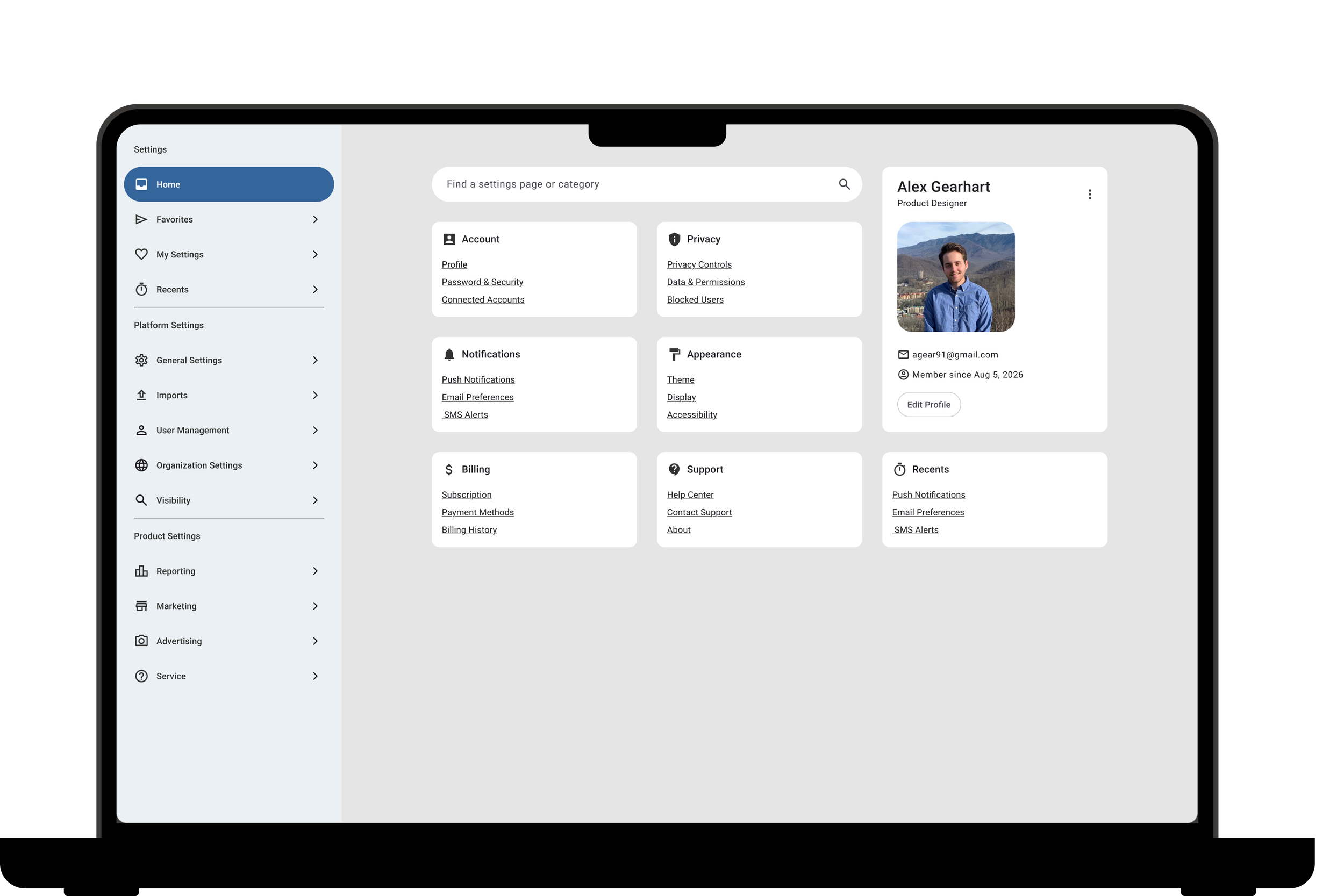 Platform Settings Redesign