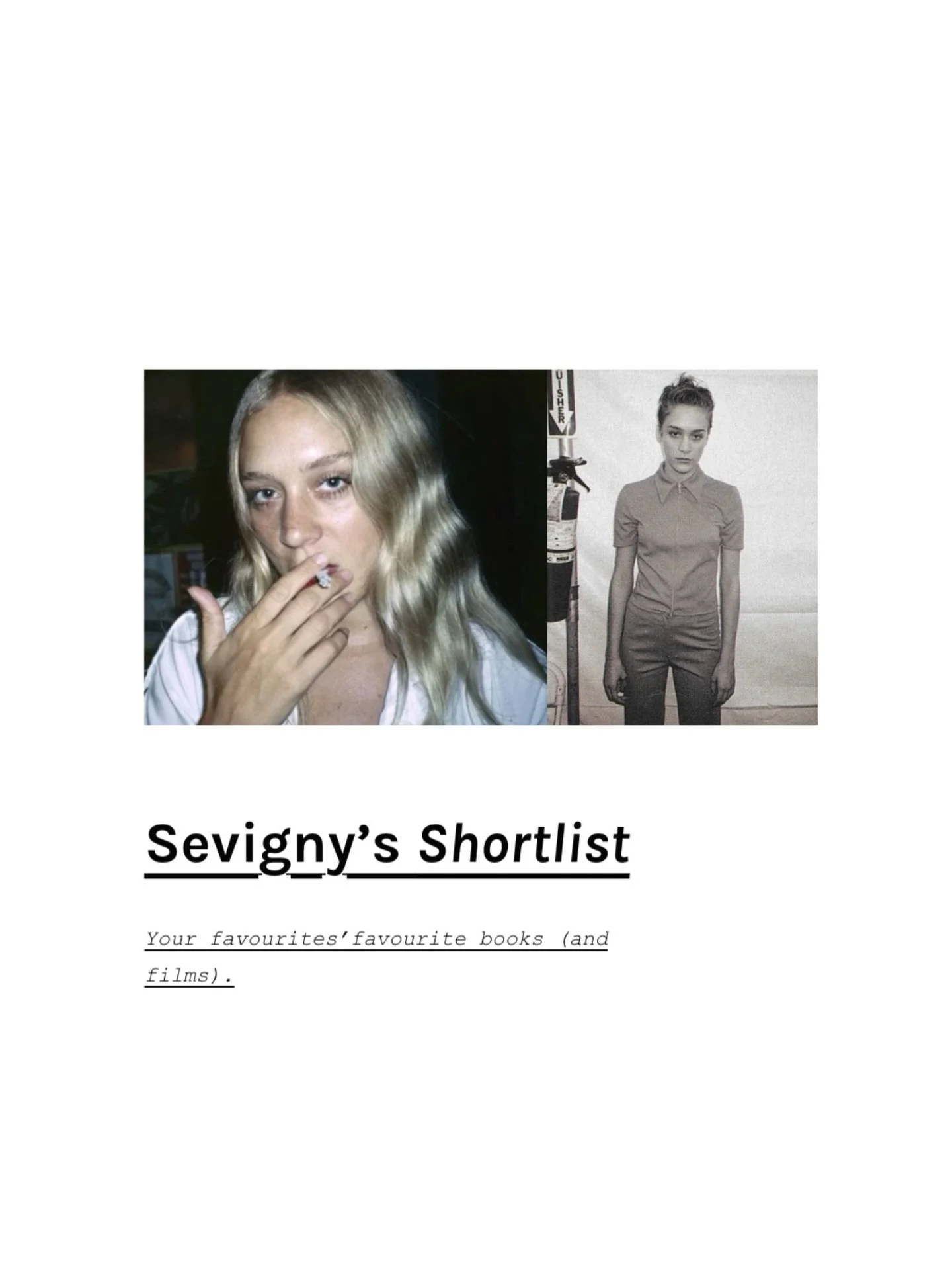 REPUBLISH: Your favourites&rsquo; favourites. She does not catalogue, promote or explain. Chlo&euml; Sevigny&rsquo;s shortlist by PS.

Read more at pagesstudio.net

#chlo&euml;sevigny #shortlist #booklist