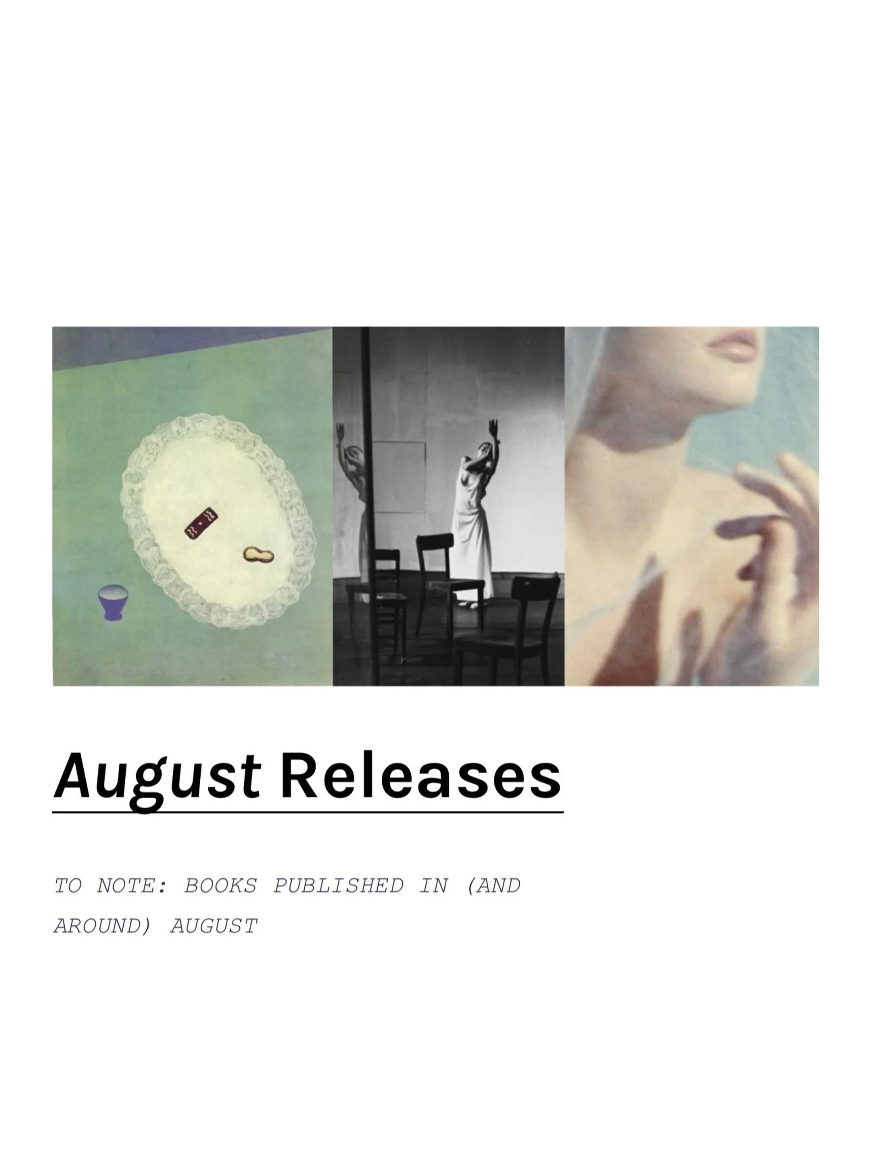A few worth perusing this August. If we&rsquo;ve missed any let us know 🤍🤍🤍🤍

Link is linked.