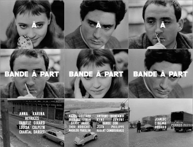 Bande &agrave; part directed by Jean-Luc Godard, 1964. Based on the 1958 crime novel Fool&rsquo;s Gold by Dolores Hitchens.