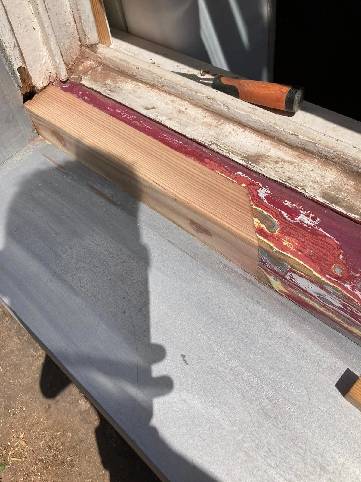 rot repair on window sill 