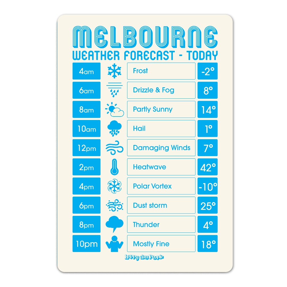 Melbourne Weather Single Magnets