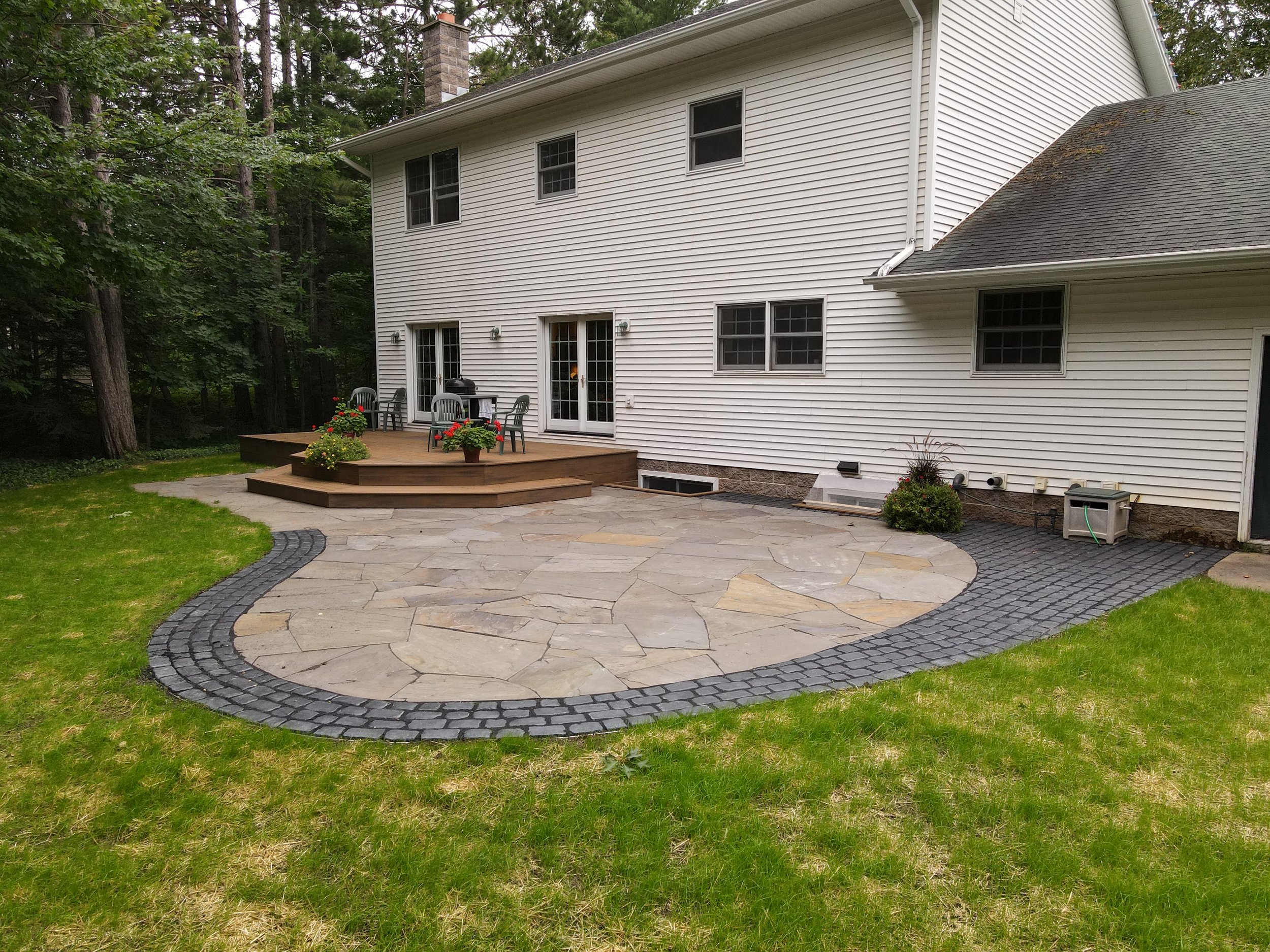 Photo of backyard landscape.