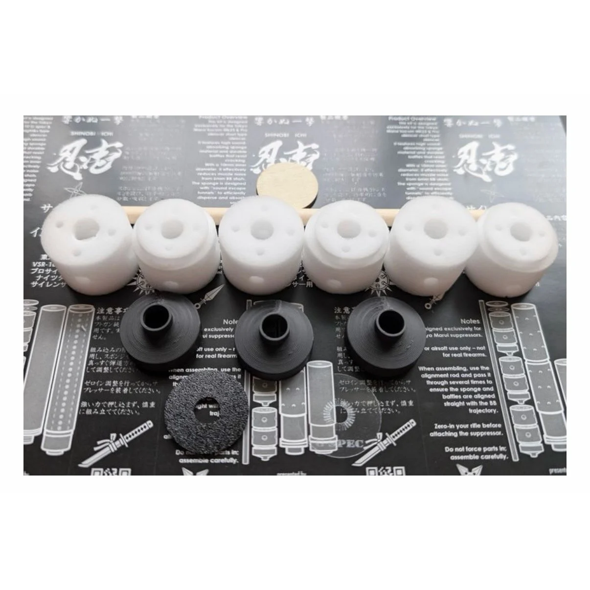 Shinobi-Ichi Silencer Custom Kit in parts