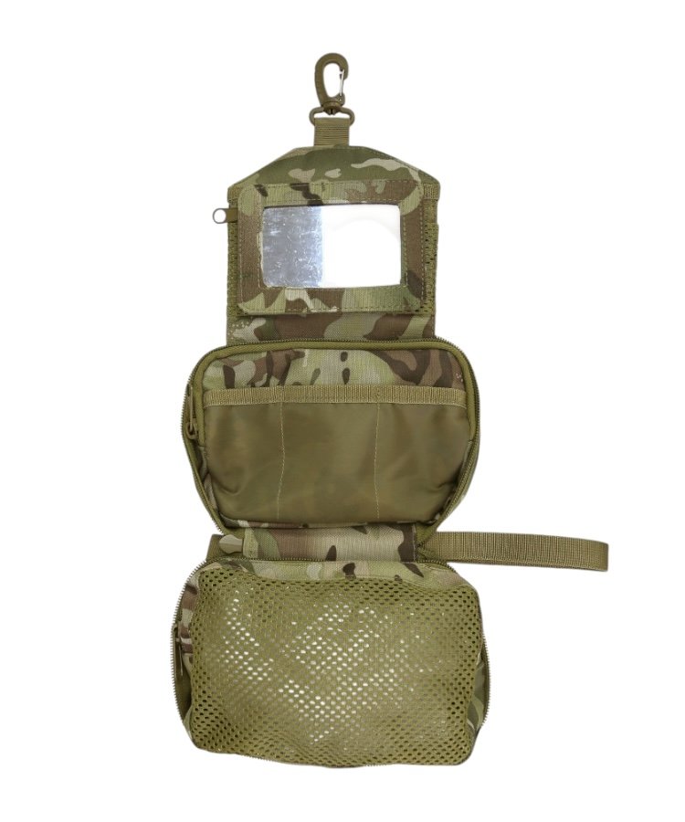 Kombat Elite Wash Bag open with mirror