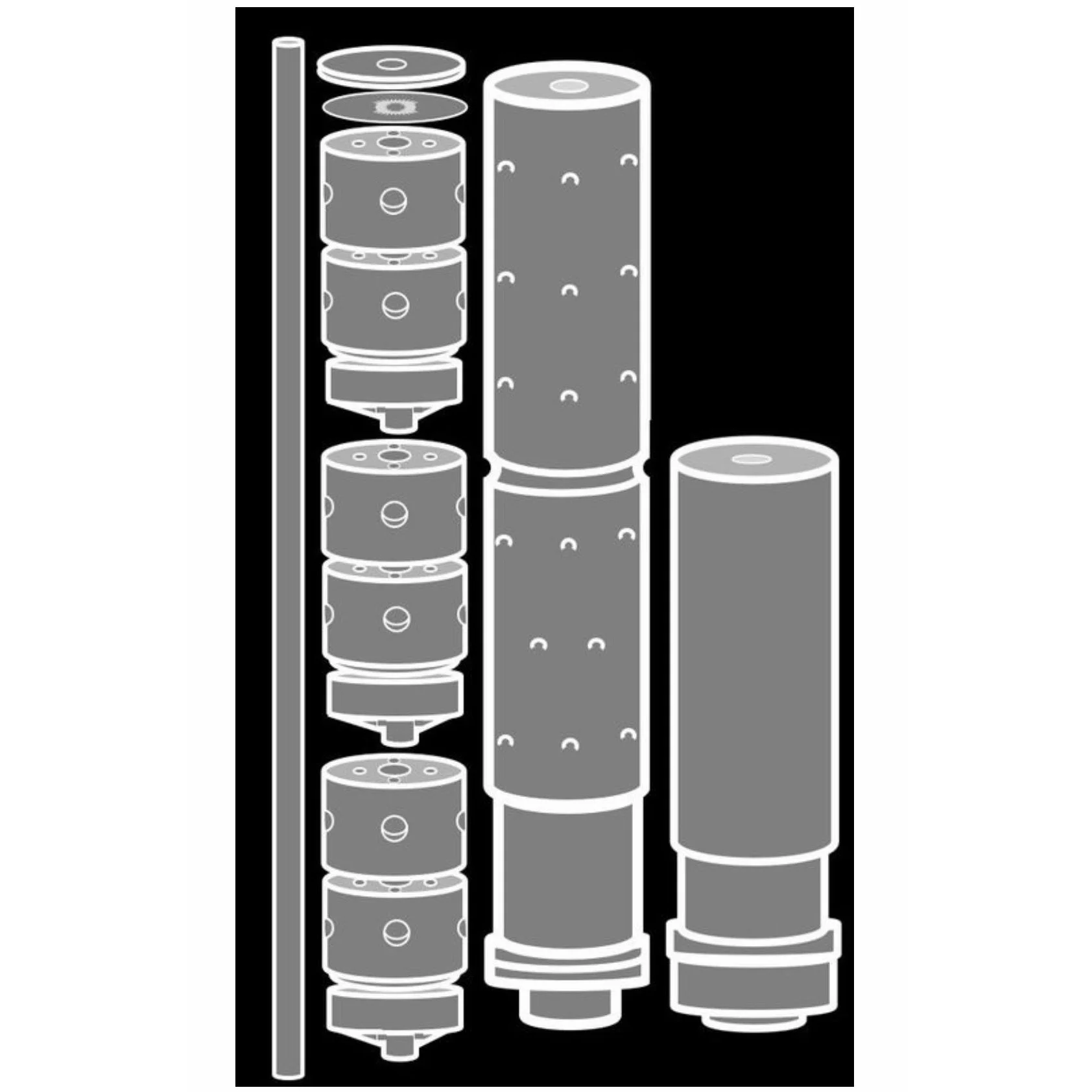Shinobi-Ichi Silencer Custom Kit diagram