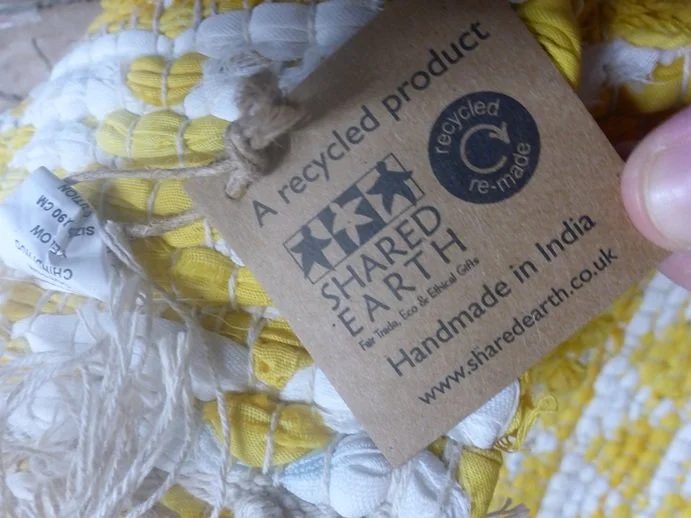 Rag Rug Shared Earth Yellow Cream Boho Weave Recycled Cotton Bedroom 60 x 90cm ASP2216 (7).JPG