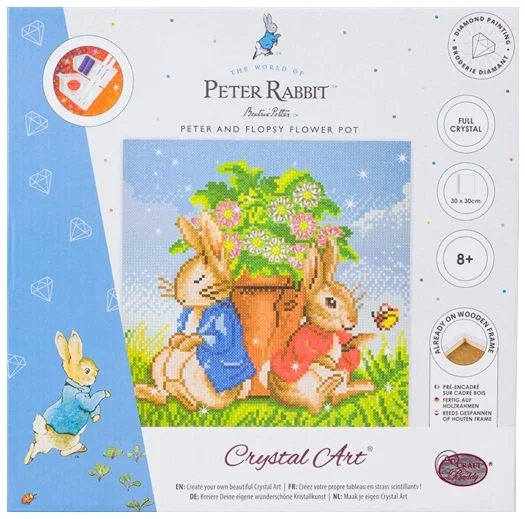 Peter Rabbit Flopsy Flower Pot Craft Buddy Diamond Crystal Art Canvas Kit 30cm CAK-PRBT31M (1).jpg