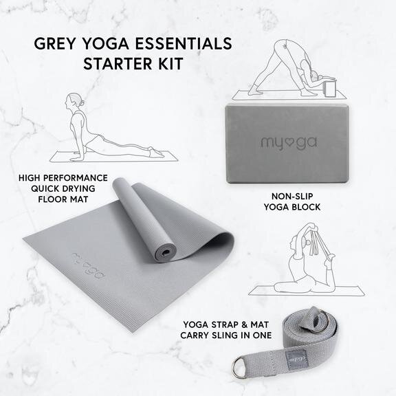 Myga Yoga Beginner 3 Piece Starter Kit - Grey — GatleyGirl