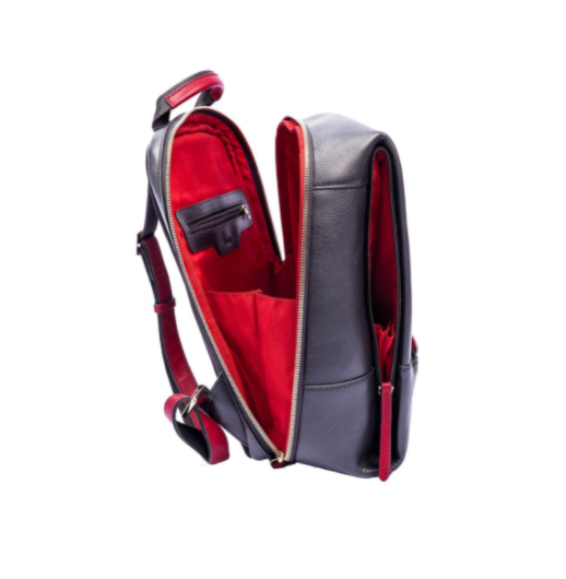 Mala Leather Mason Bee Black Red Back Pack Shoulder bag + Dust Bag Travel Work (2).png