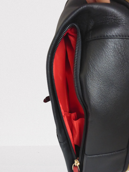 Mala Leather Mason Bee Black Red Back Pack Shoulder bag + Dust Bag Travel Work (5).png